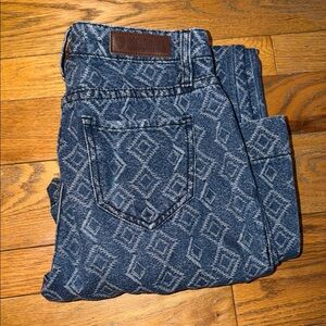 Women’s Rock&Roll Patterned Jeans Flared Trousers 25/34